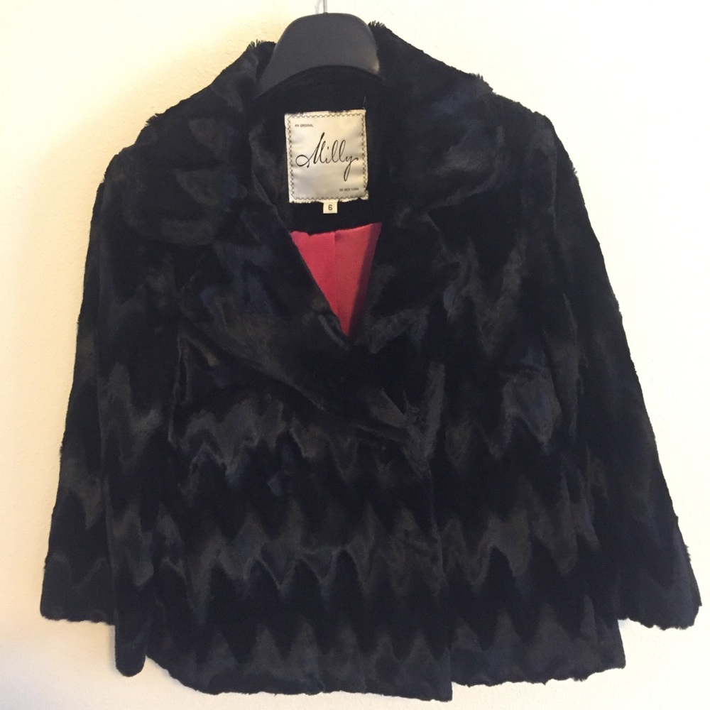 Milly New York black chevron jacket